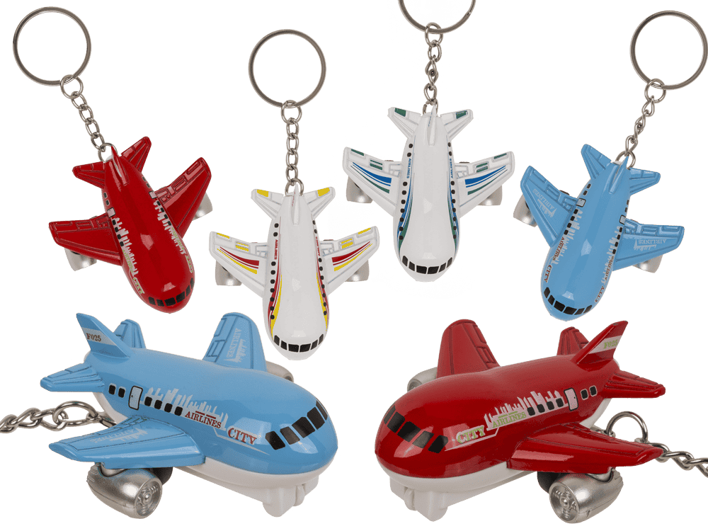 Metal Keyring, Airplane with Pull back