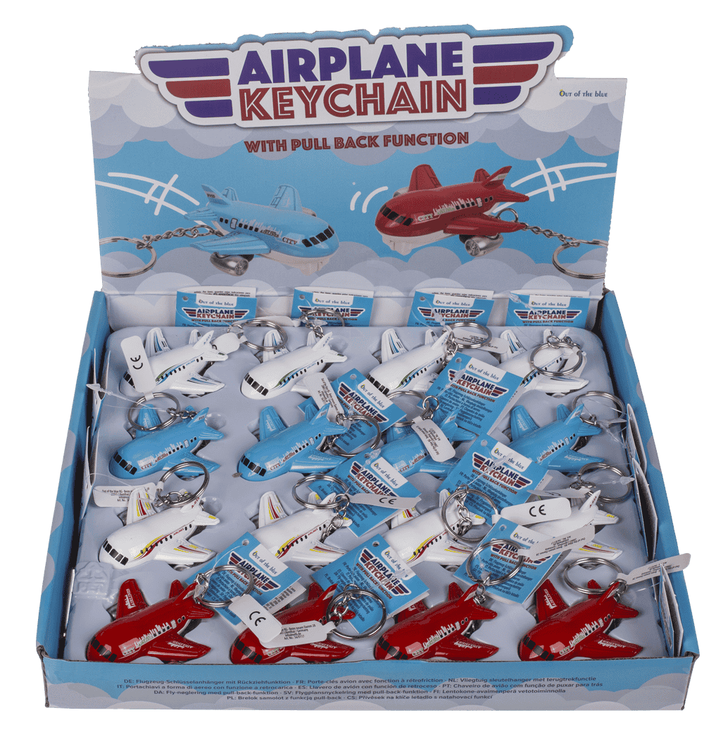 Metal Keyring, Airplane with Pull back