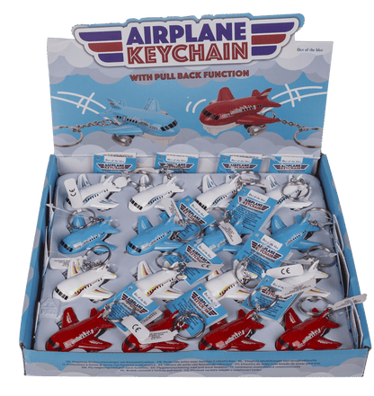 Metal Keyring, Airplane with Pull back