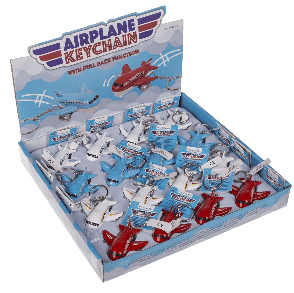 Metal Keyring, Airplane with Pull back