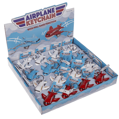 Metal Keyring, Airplane with Pull back