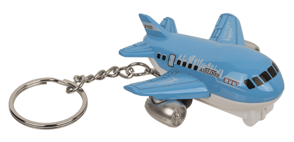 Metal Keyring, Airplane with Pull back