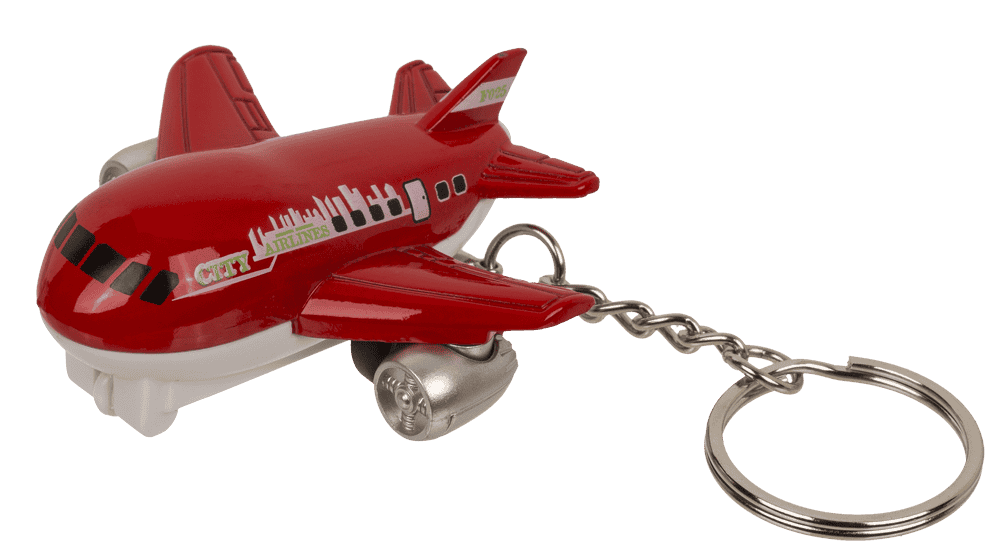 Metal Keyring, Airplane with Pull back