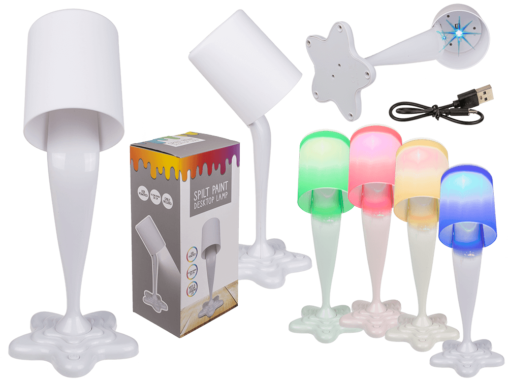 Spilt Paint Desktop Lamp, white,
