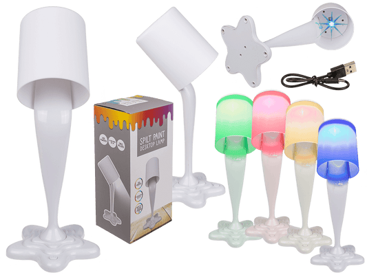 Spilt Paint Desktop Lamp, white,