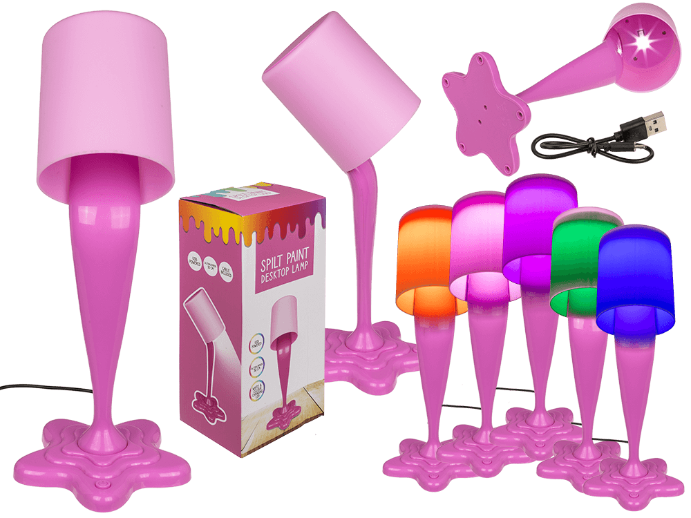 Spilt Paint Desktop Lamp, neon pink,