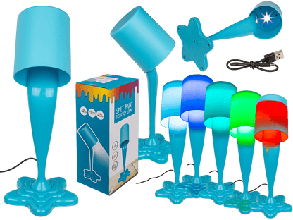 Spilt Paint Desktop Lamp, neon blue,
