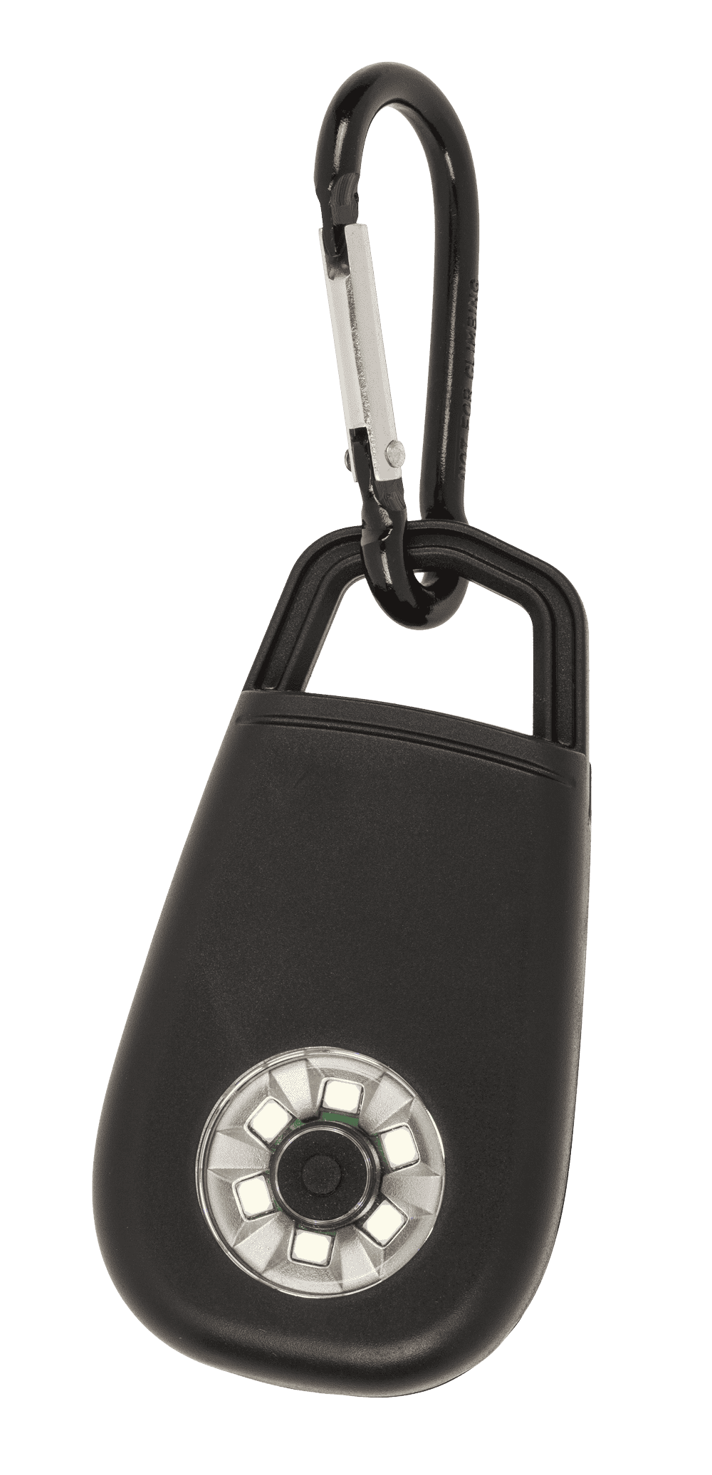 Pocket alarm with LED & snap hook,