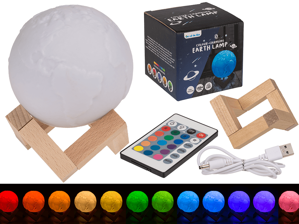 Color Changing Lamp, Earth, ca. 10 cm,