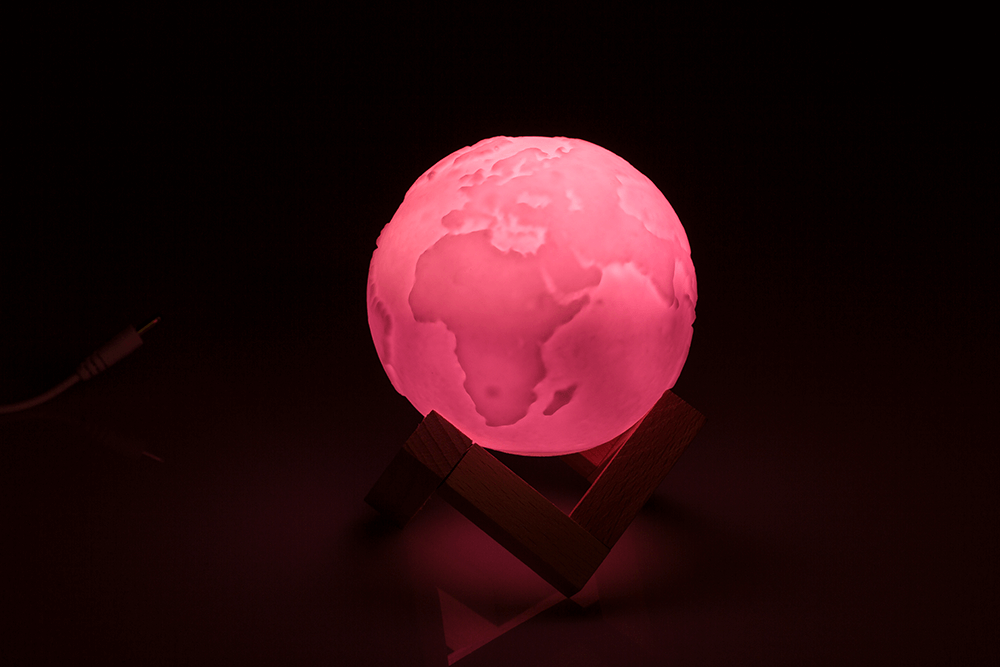 Color Changing Lamp, Earth, ca. 10 cm,