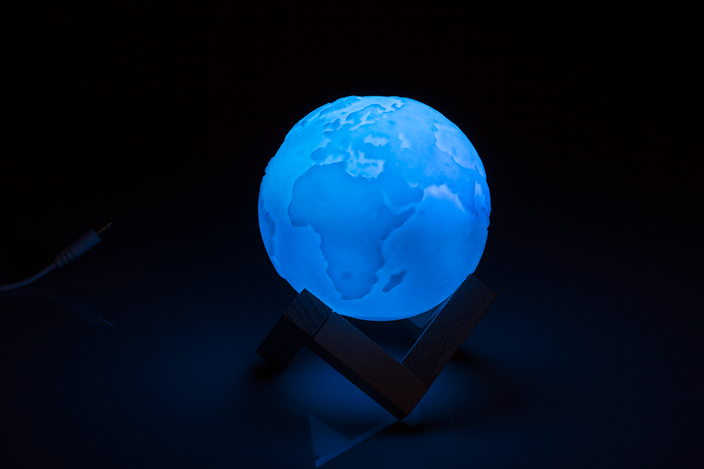 Color Changing Lamp, Earth, ca. 10 cm,