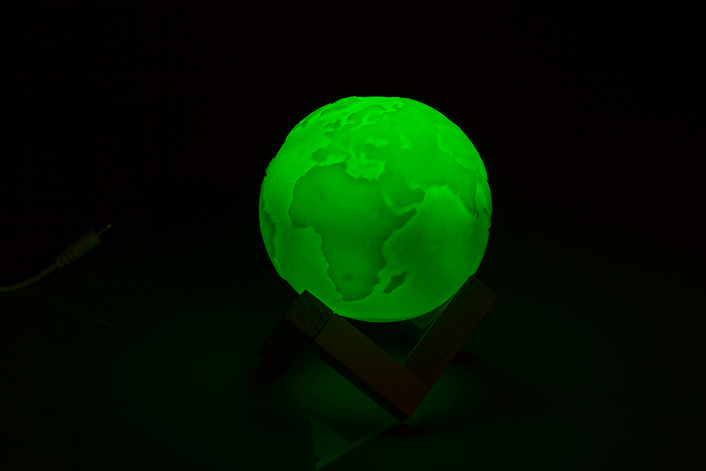 Color Changing Lamp, Earth, ca. 10 cm,
