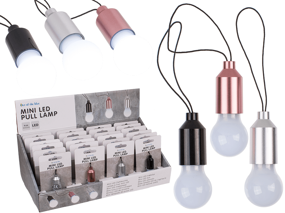 Mini LED pushing lamp, ca. 5 cm, 3 colours ass.,