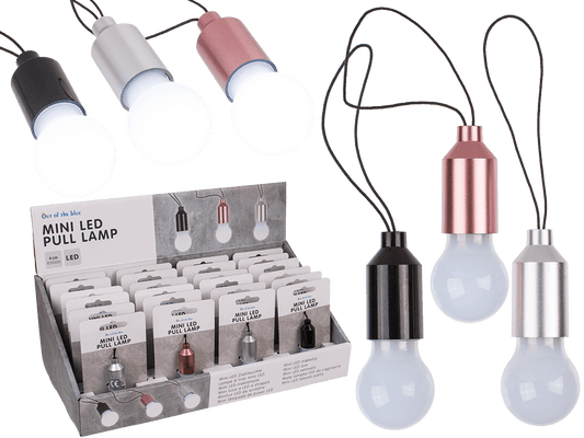 Mini LED pushing lamp, ca. 5 cm, 3 colours ass.,