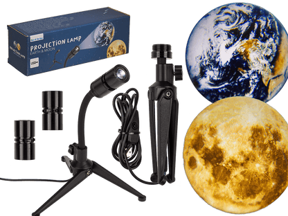 Projection lamp, Earth & Moon, alu + ABS material,