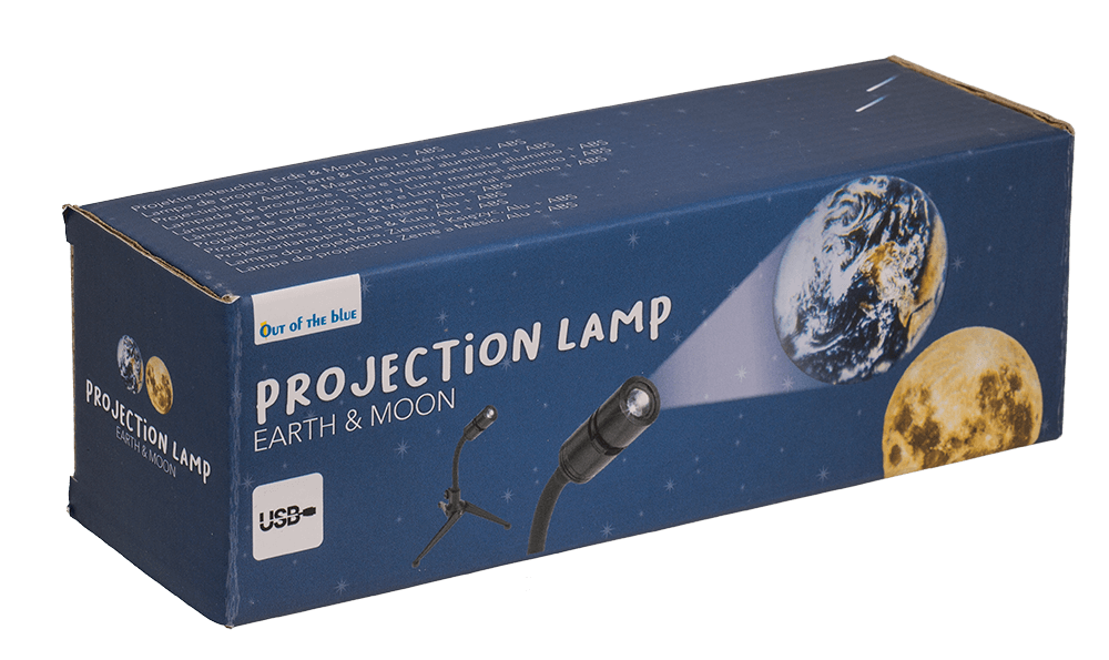 Projection lamp, Earth & Moon, alu + ABS material,