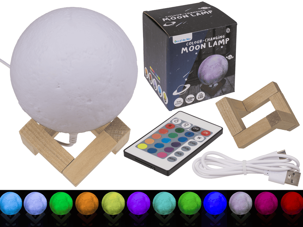 Color Changing Lamp, Moon, ca. 10 cm,