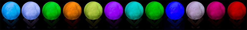 Color Changing Lamp, Moon, ca. 10 cm,