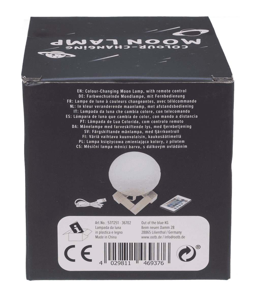 Color Changing Lamp, Moon, ca. 10 cm,