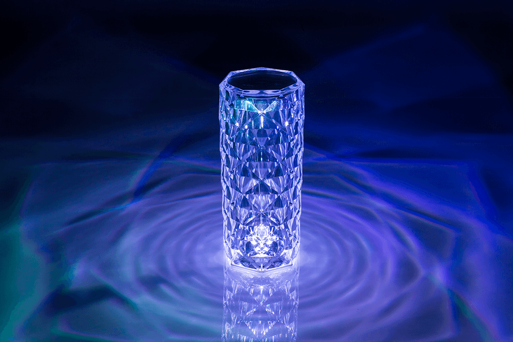 Crystal Lamp, ca. 21 x 9 cm, with colour changing