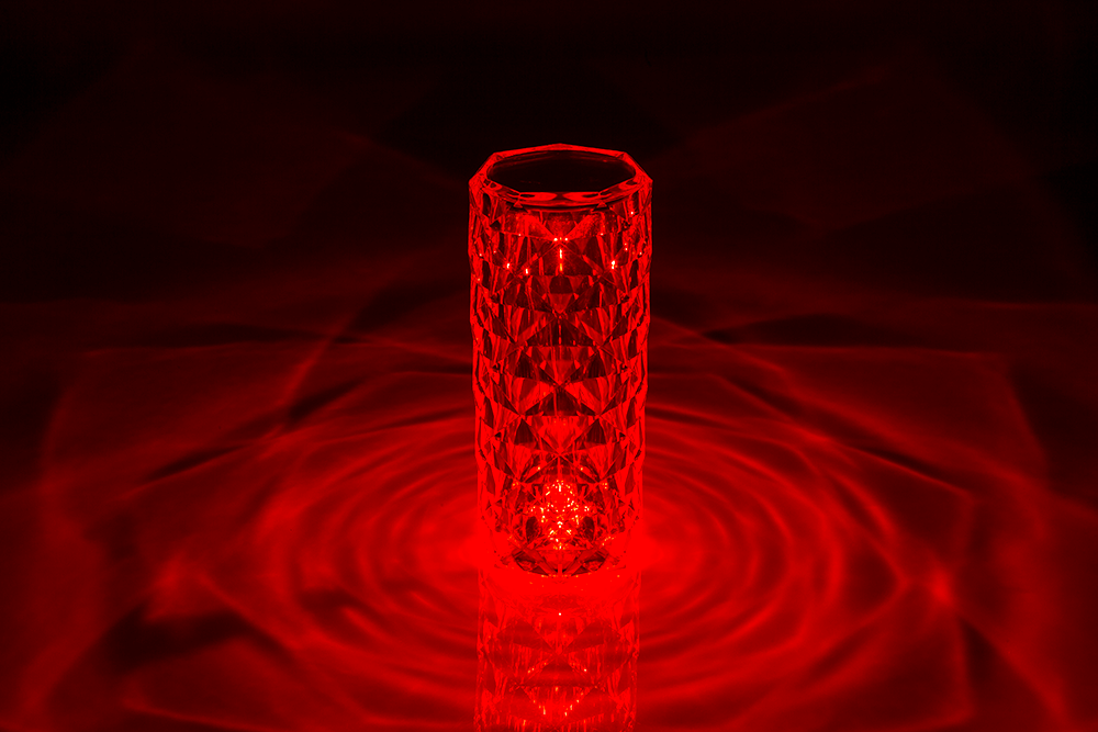 Crystal Lamp, ca. 21 x 9 cm, with colour changing