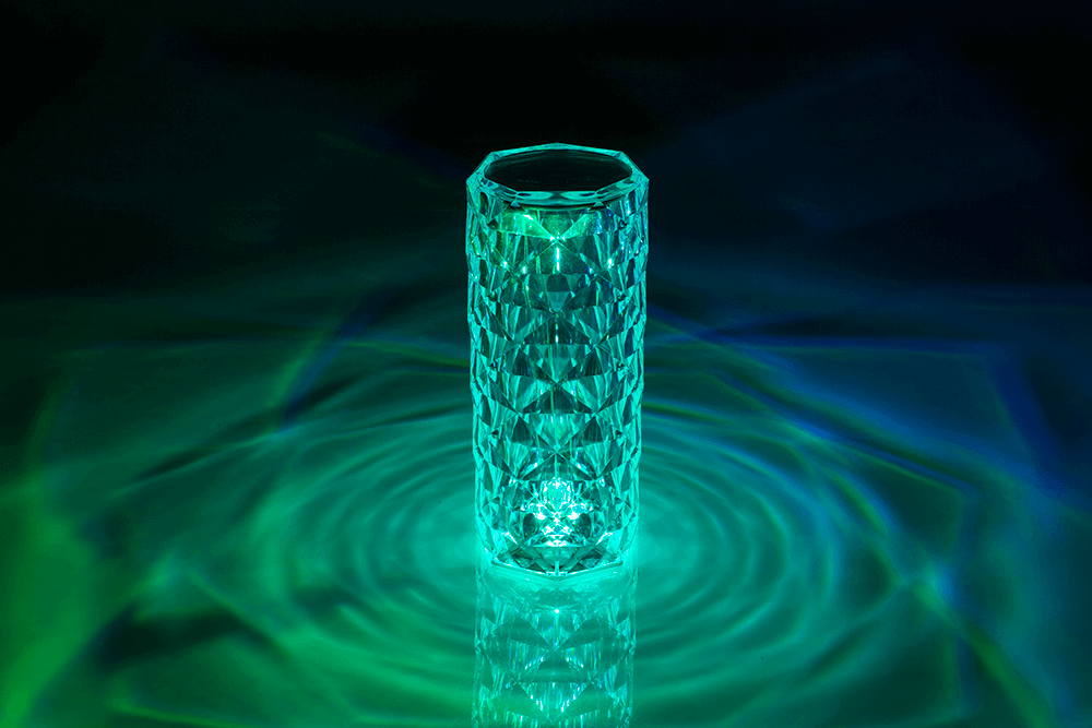Crystal Lamp, ca. 21 x 9 cm, with colour changing
