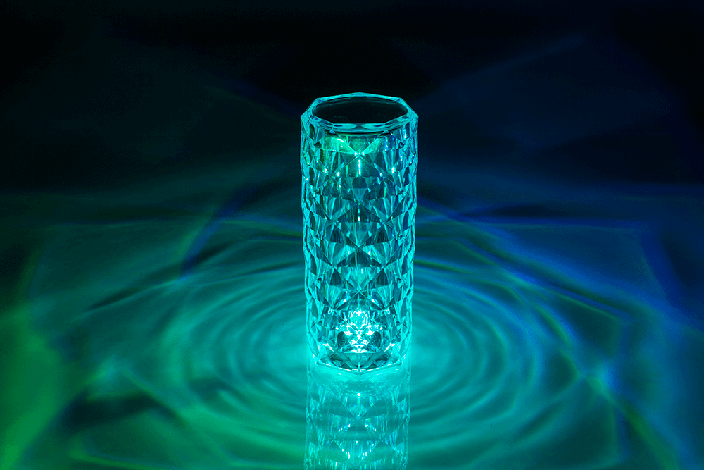 Crystal Lamp, ca. 21 x 9 cm, with colour changing