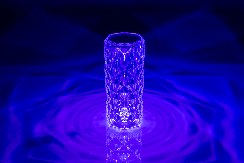 Crystal Lamp, ca. 21 x 9 cm, with colour changing