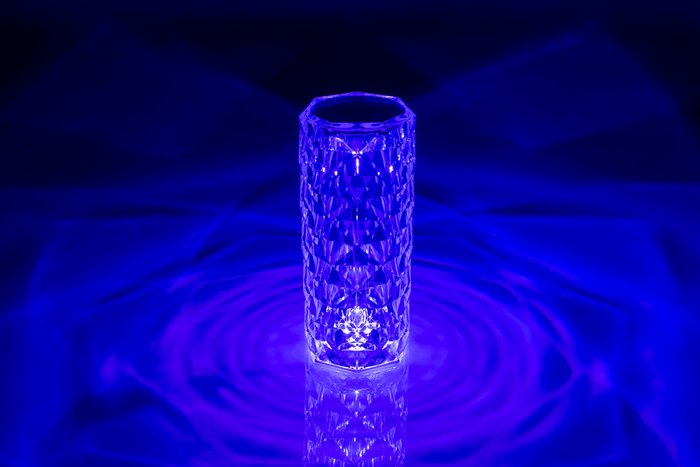 Crystal Lamp, ca. 21 x 9 cm, with colour changing