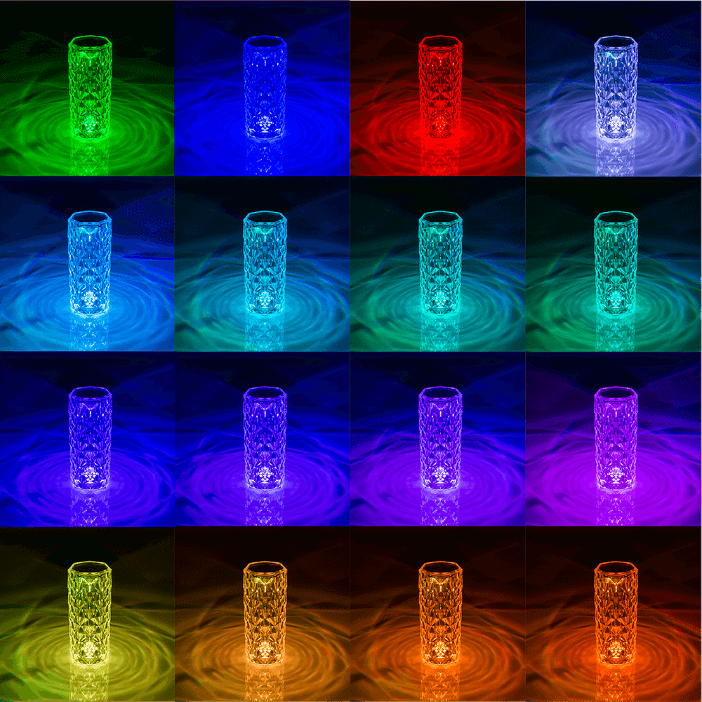 Crystal Lamp, ca. 21 x 9 cm, with colour changing