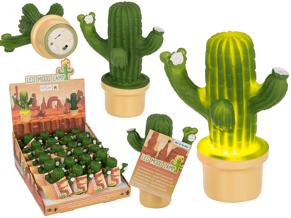LED Mood lamp, Cactus, 8 x 12 cm,