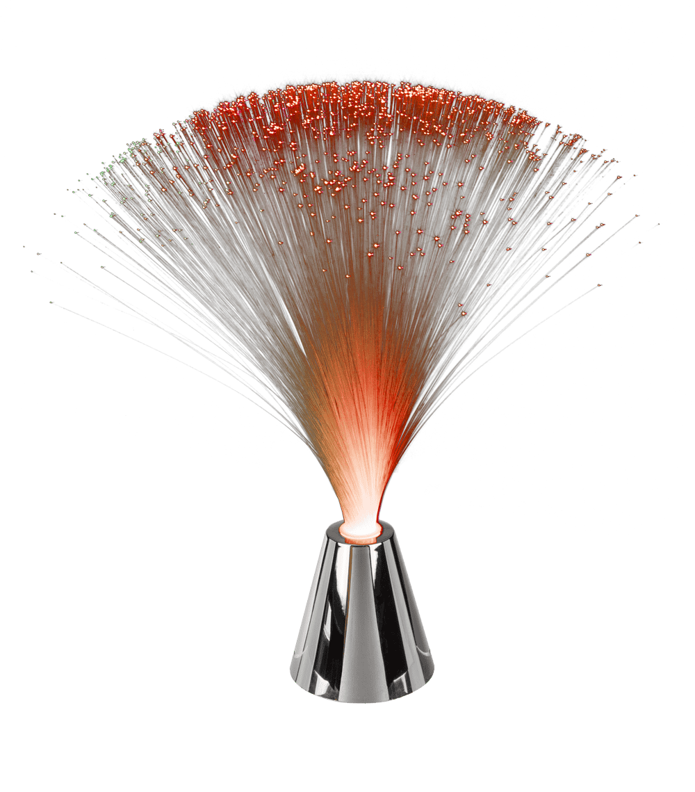 Plastic Fiber lamp with chrome base,