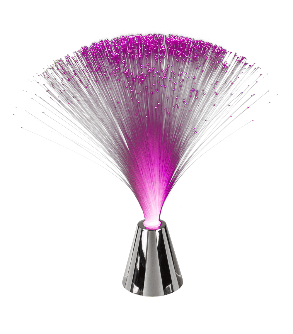 Plastic Fiber lamp with chrome base,