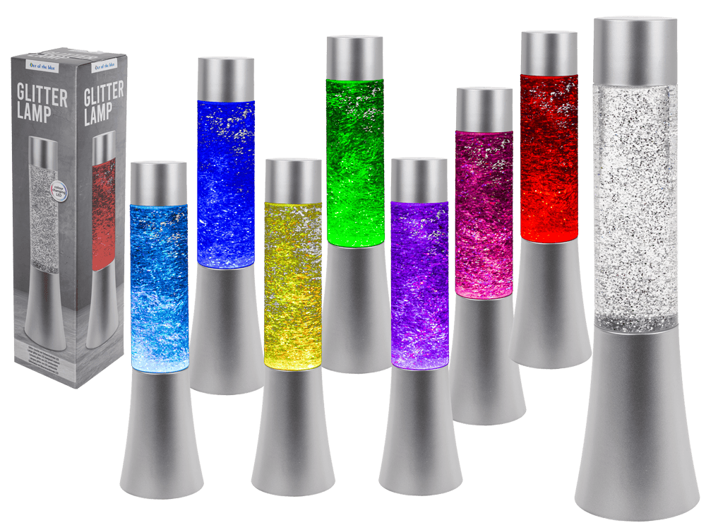 Glitter lamp with colour changing LED,