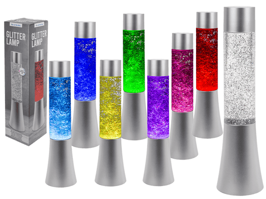 Glitter lamp with colour changing LED,