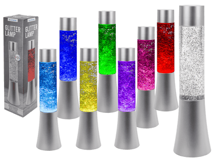 Glitter lamp with colour changing LED,