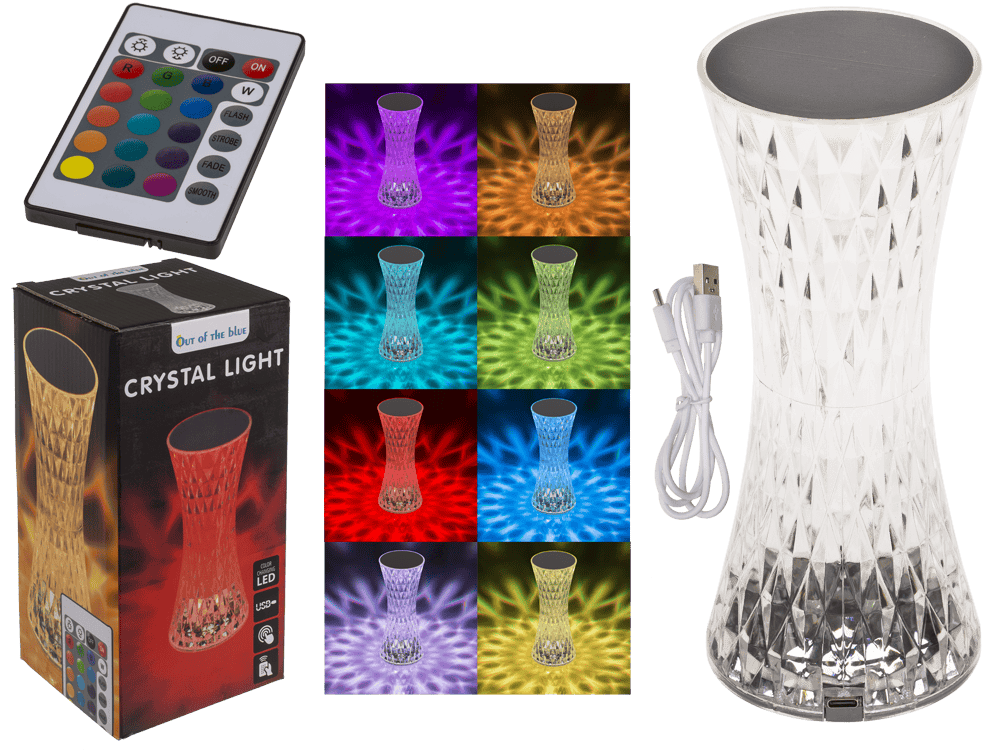 Crystal light, with colour-changing LED,