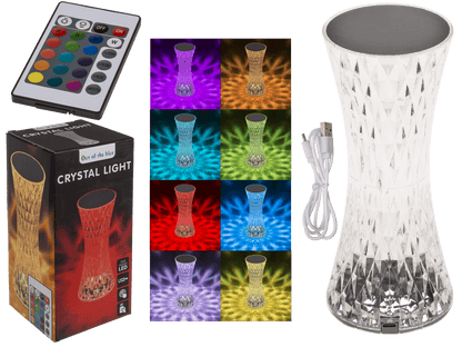 Crystal light, with colour-changing LED,