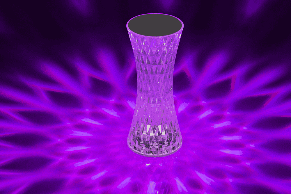 Crystal light, with colour-changing LED,