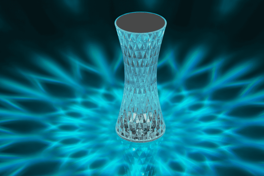 Crystal light, with colour-changing LED,