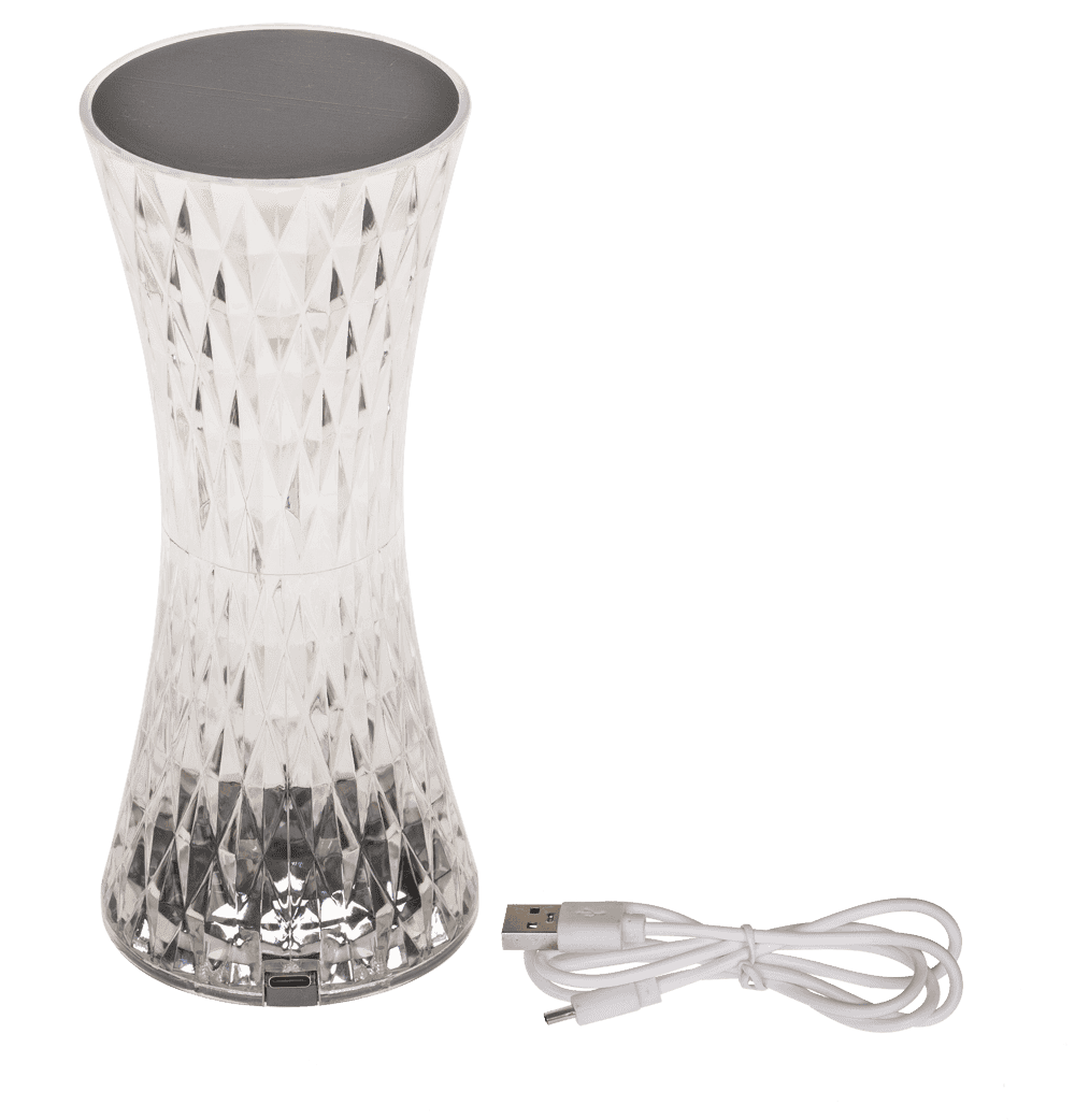 Crystal light, with colour-changing LED,