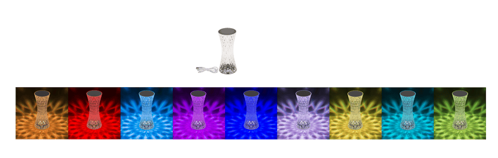 Crystal light, with colour-changing LED,