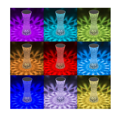 Crystal light, with colour-changing LED,