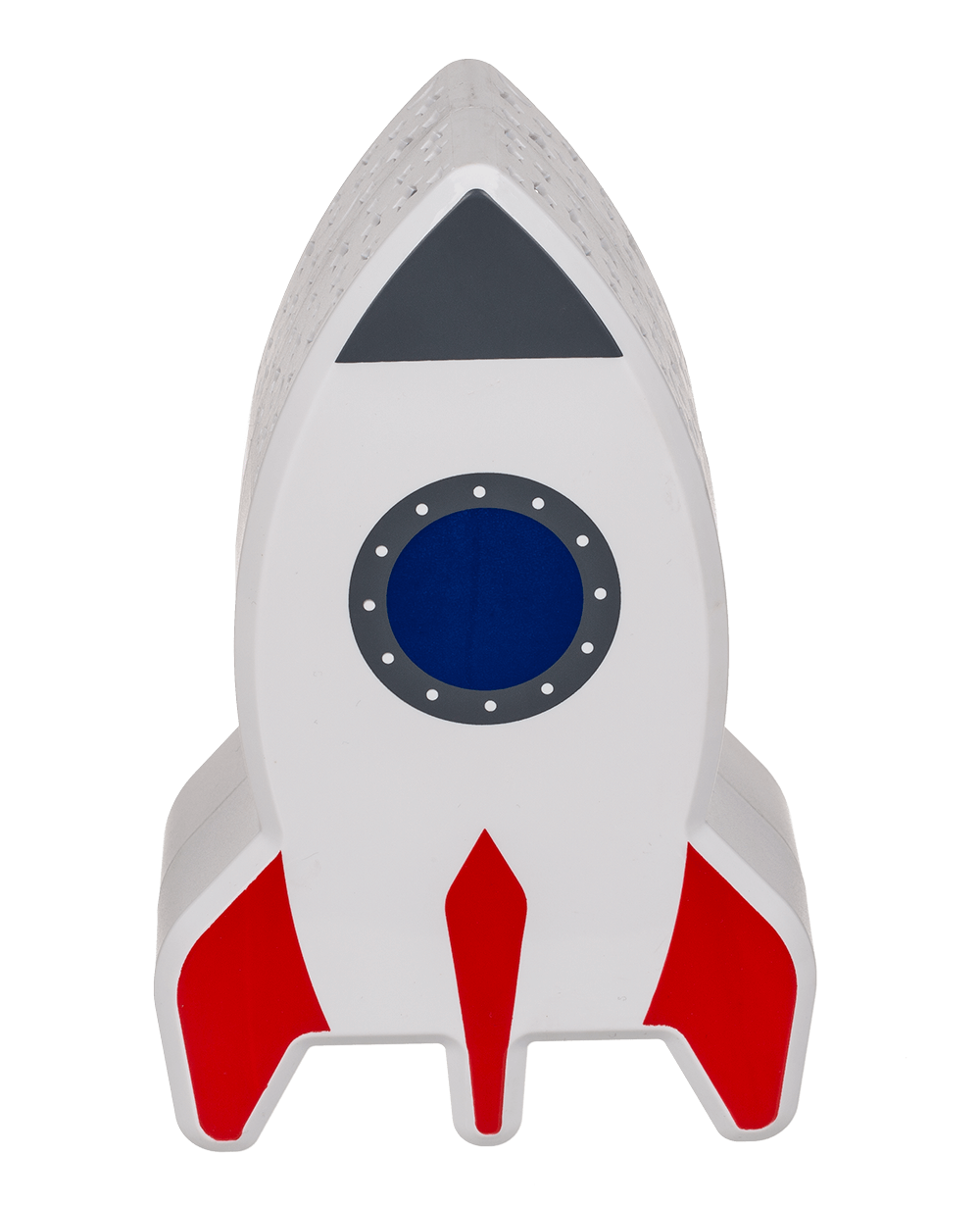 Night light with star projector, rocket,