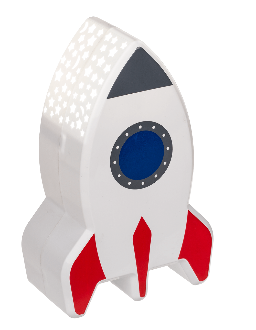Night light with star projector, rocket,