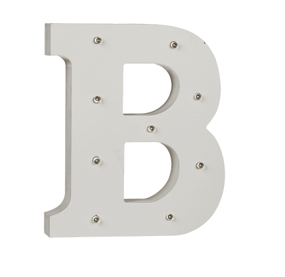 Illuminated wooden letter B, with 9 LED,