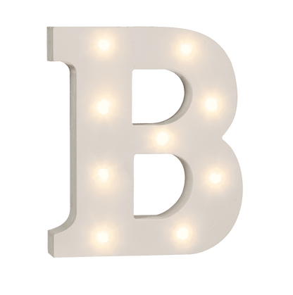 Illuminated wooden letter B, with 9 LED,