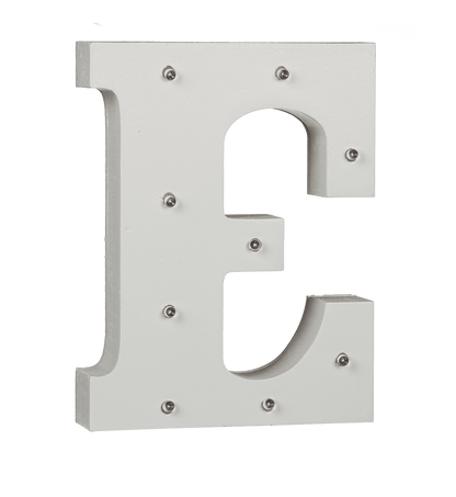 Illuminated wooden letter E, with 8 LED,
