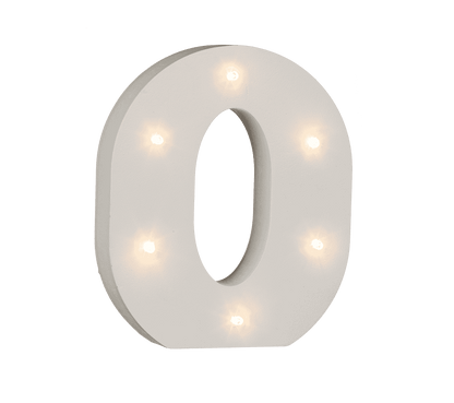 Illuminated wooden letter O, with 6 LED,