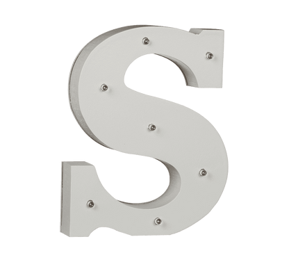 Illuminated wooden letter S, with 7 LED,